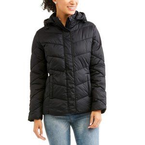 Faded Glory Hooded Puffer Jacket | Black